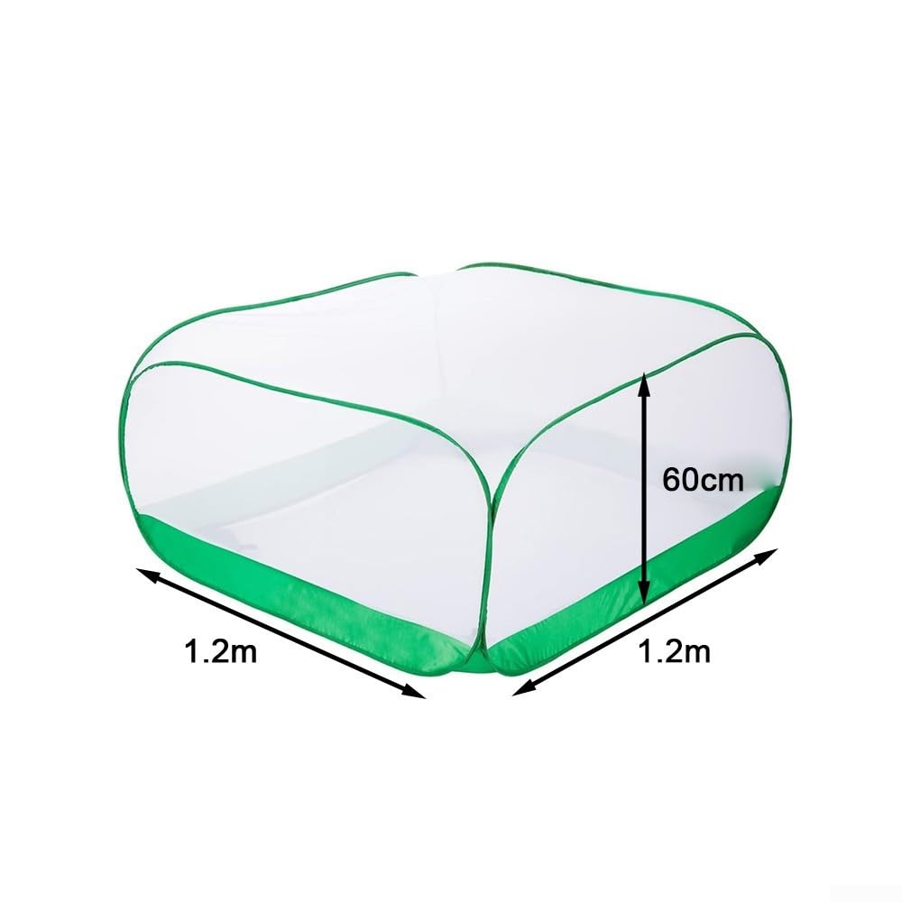 Wielofunkcyjna osłona z siatki roślinnej, drobna siatka do ochrony ogrodu, skuteczna ochrona przed warunkami atmosferycznymi i szkodnikami, rozmiar 1,2 m x 1,2 m x 60 cm