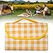 Gralara Picnic Beach Mat Picnic Mat Lightweight 78.74inchx78.74inch Camping Blanket for Park Backpacking Spring Barbecue Fishing, Yellow