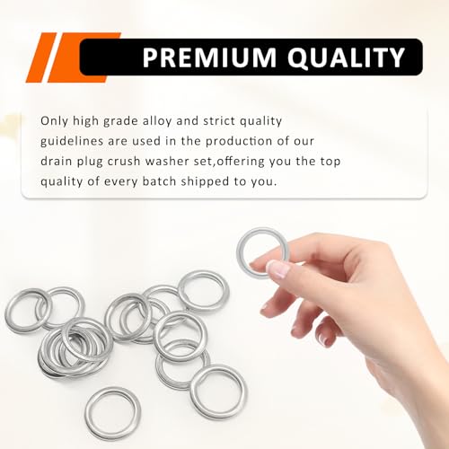 Image of 15PCS M14 Transmission Fluid and Oil Drain Plug Crush, 14mm Crush Washer Oil Drain Plug Part # PN N0138157 for Audi /Volkswagen A3 A4 S4 A5 S5 A6 S6 ALLROAD TT TTS ARTEON CC EOS GTI JETTA TAOS