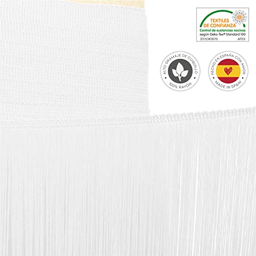 TEXTEX = Cuquillo Fringe for Sewing Flamenco and Sevillana. Composition Rayon 100%. Length of 5 cm. 5m Pieces. (White) - Image 3