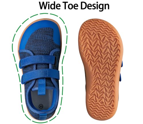 TUOTOM Kids Barefoot Shoes Wide Minimalist Sneakers Breathable Wide Toe Box Walking Shoes Zero Drop Lightweight Fashion Sneakers Boys/Girls/Little/Big2
