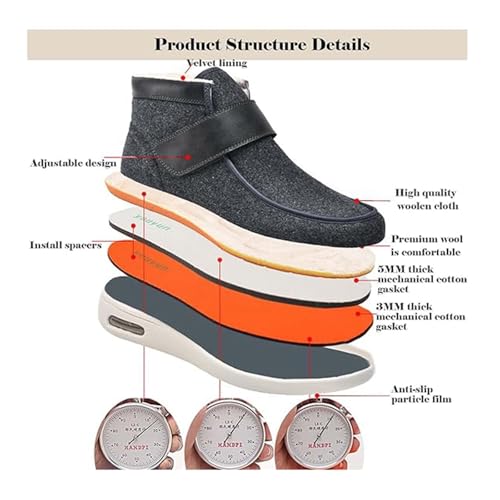 Comfortable Winter Thermal Fleece Lined Adjustable Wide Width Elderly Diabetic Shoes, Men Fattening Widening Feet Walking Edema Sneakers, for Elderly Foot Pain Relief Arthritis Feet2
