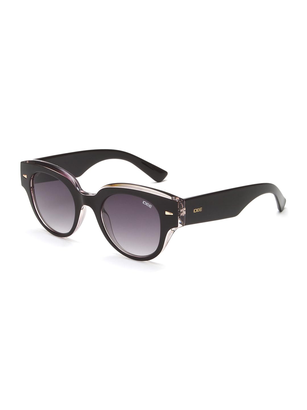 100% UV protected sunglasses for women with Brown polycarbonate frame | Size - Small with Grey colored lens-image-3
