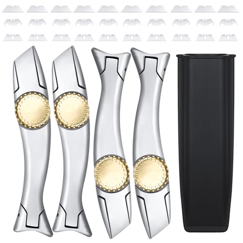 Olutacot 高耐久シャークナイフ カーペットナイフ 交換用ナイフブレード ルーフィングツール ユーティリティナイフ イルカナイフ ブレードカッター 屋内/屋外用 4本