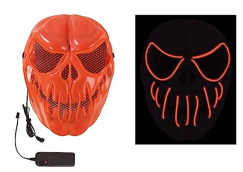 Photo de P'TIT CLOWN - 15003 - Masque lumineux citrouille terrifiante - adulte - Accessoire Déguisement - 3 Modes d'éclairage - Halloween, Carnaval, Cosplay, Dj