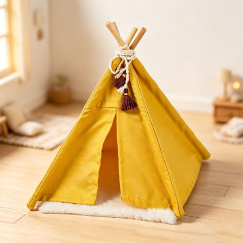 1:12 Miniature Dollhouse Camping Tent, Yellow Outdoor...