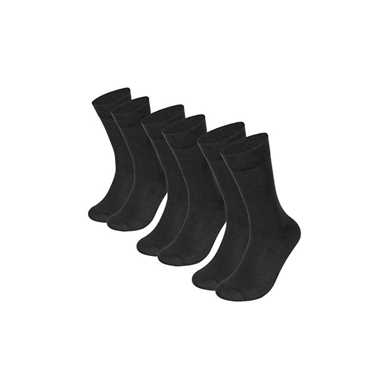 Supersox Formal/Office Crew Socks for Men Made With Premium Cotton. Reinforced Heel & Toe for Extended Durability. Ideal for all day Office Use - Pack of 3, Free Size (Black)