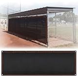Ribbonlic 19.3 x 6.5 FT Dugout Shade Cover for Baseball & Softball, Heavy Duty Chain Link Fence Sun Shade Cloth with Premium Ball Bungees, Sports Team Bench & Player Shelter Sun Protection