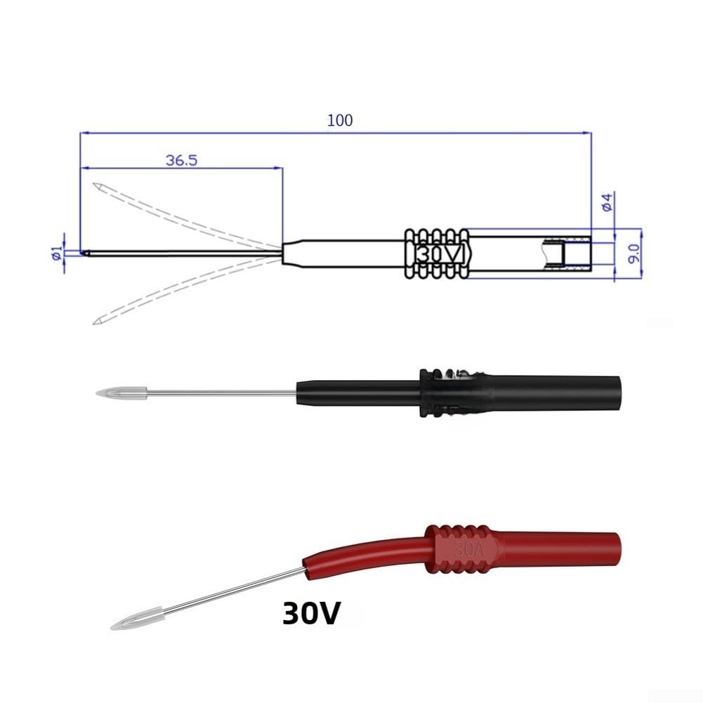 Professionelle Messkabel Set mit isolierten Prüfspitzen und Zangen - Flexible Testverlängerung für Multimeter und Voltmeter Laborgebrauch