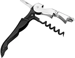 Abridor De Garrafa Vinho Saca Rolhas Aço Inox Dois Estágios