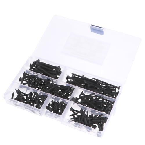 KICHOUSE Professional Repair Kit 220pcs Self Drilling Drywall Screws Head Coarse Thread Easy to Use for Plasterboard and Wood