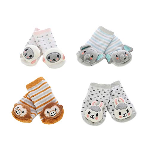 Baby Rattle Socks - Rattle Socks for Baby Boy & Girl - Rattle Animal Socks - Baby Socks with Rattles - Baby Sock Rattles