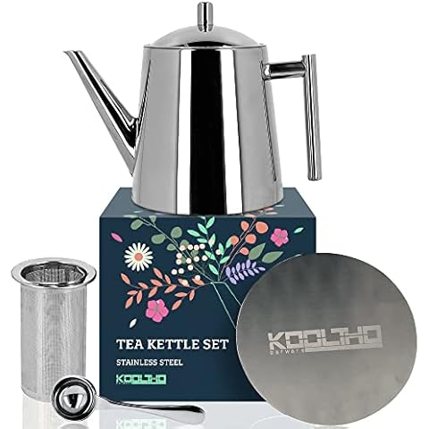 Tetera de émbolo de acero inoxidable KOOLTHO con filtro y accesorios Cover