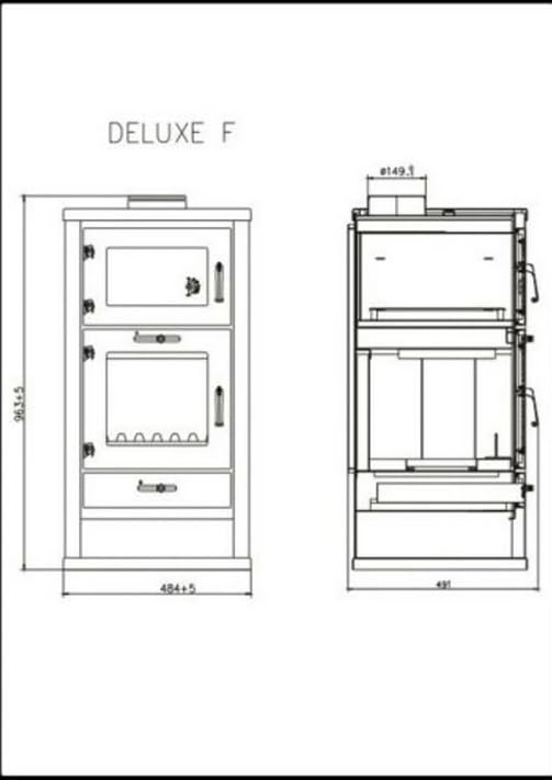 EEK A Victoria 05 Deluxe F Poêle à bois avec four, cheminée, poêle à bois 11,3 kW