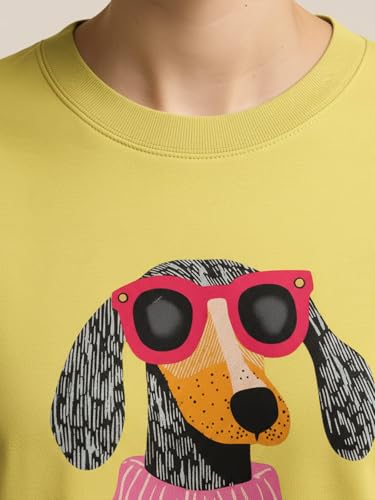 Image of HELLCAT Beige Trendy Printed Oversized T-Shirt for Women