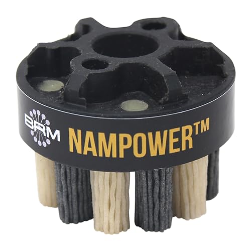 Image of Brush Research ADD5018180 Nampower Dot Style Abrasive Disc Brush, Combination Silicon Carbide /Ceramic Filament, 50mm Diameter, 18mm Bristle Length, 180 Grit (Pack of 1)