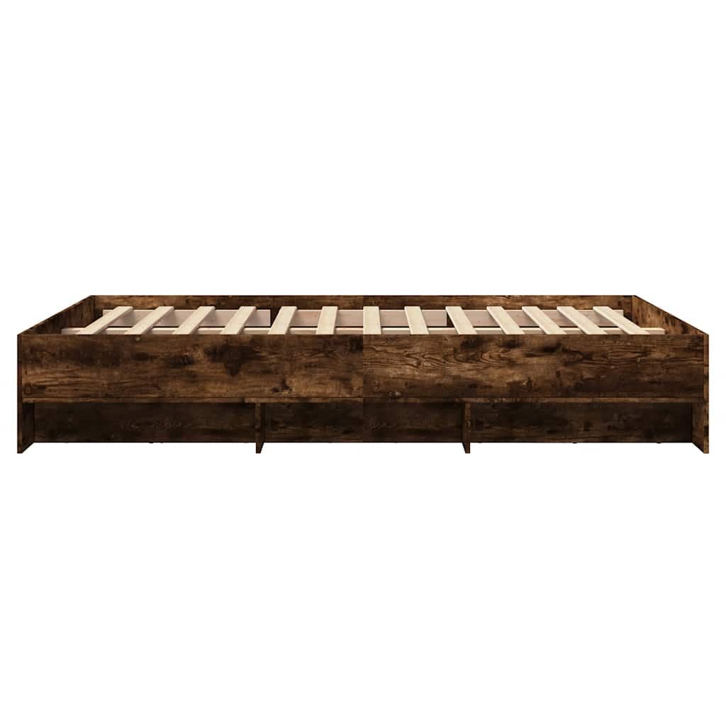 Rovere fumo con contenitore base a doghe Giroletto 135x190 cm | Giroletto Rovere Fumo 135x190 cm in Legno Multistrato con Contenitore e Base a Doghe per Camera da Letto