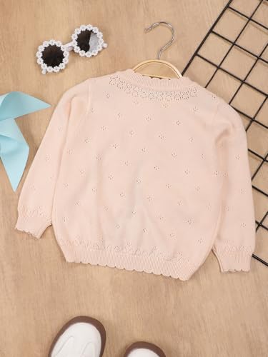 Image of Danny D Toddler Girls Open Front Shrug Cardigan Children Knit Long Sleeve Bolero with Button Closure for 2Years-7Years