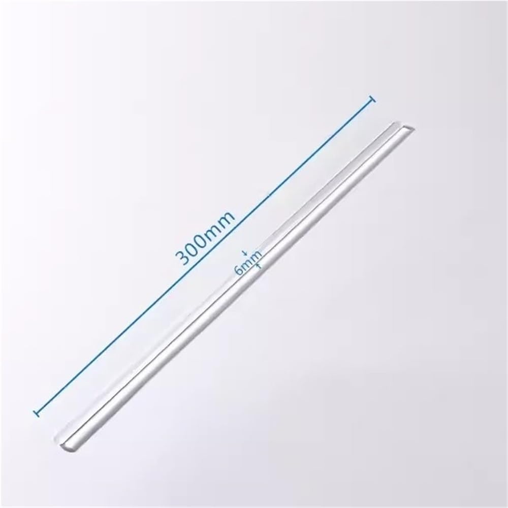 100 pezzi di bacchette di agitazione trasparenti lisce con estremità arrotondata, barre in borosilicato for apparecchiature di laboratorio(6X300mm)