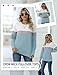 TICTICMIMI Women's Casual Long Sleeve Color Block/Solid Tops Crewneck Sweatshirts Cute Loose Fit Pullover with Pockets A-blue