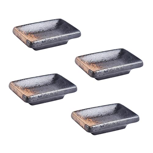 Cabilock 4Pcs Japanese Seasoning Dishes Sauce Dipping Bowls for Condiments Safe Plates for Home School Picnic Travel for Soy Sauce Mustard Sweet Sour