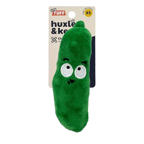 Huxley & Kent Funny Dog Toy w/Squeaker Power Plush Squeaky Dog Toys for Small Dogs Durable Small Stuffed Animal for Indoor Play & Fetch - Tiny Tuff Dell Pickle
