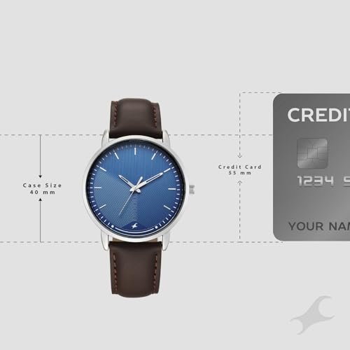 Fastrack Stunners X Quartz Analog with Blue Dial Brown Leather Strap Watch for Men - 38159SL02 - Image 7