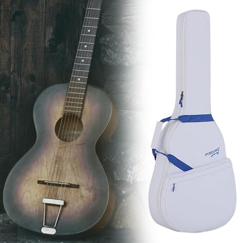 Housse de guitare électrique blanc bleu aux finitions soignées - 6