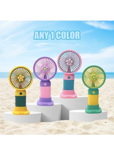 Image of Portable Rechargeable Mini Fan | 400mAh USB Handheld Small Fan with 3 Speed Modes | Silent Personal Pocket Cooling Fan for Travel, Office Desk, Makeup, Kitchen, and Kids (Multicolor)