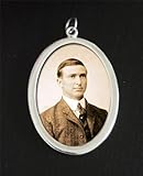 Wedding Bouquet Photo Charm Silver Plated Oval Double Sided