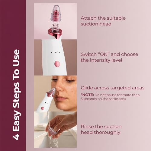 Image of 5-in-1 Blackhead Remover Machine - Electric Pore Cleaner & Whitehead Removal Tool, Deep Face Cleaner Machine for Acne, Pimple & Blackhead Removal, USB Rechargeable Derma Suction Device (White)