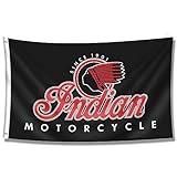 DecrPlus Flag Motorcycle Banner 3x5ft/90 * 150cm (HD Printing, Durable 150D Polyester) for Garage Man Cave with Metal Grommet
