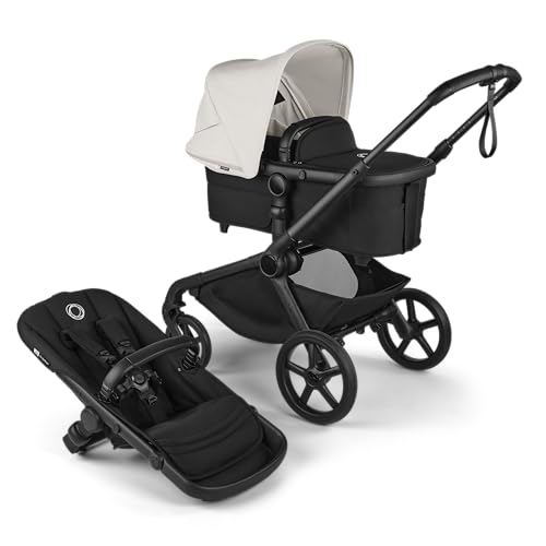 Bugaboo Kangaroo All-Terrain Single-to-Double Tandem Stroller for Infant and Toddler, for Up to Three Kids, XL Wheels, One-Hand Operation, Large Bassinet, XL Underseat Storage (Misty White)