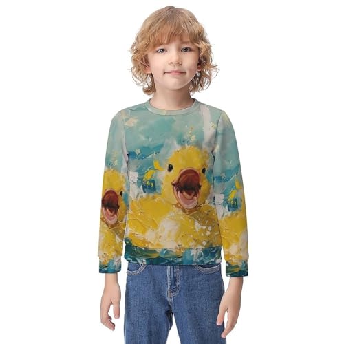 Happy DuckChildren's Casual Pullover Sweatshirt Loose Fit7-9Y