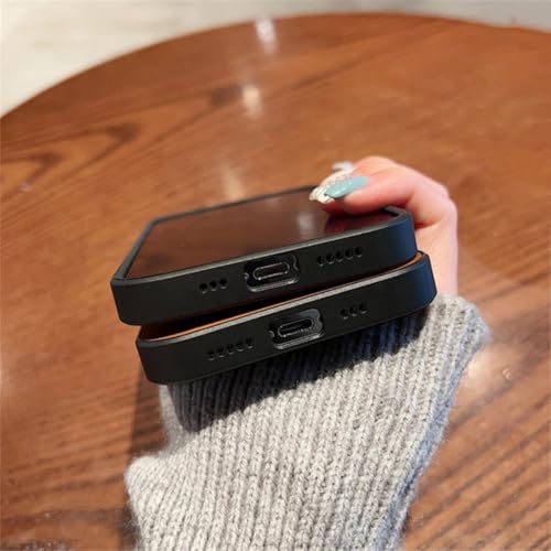 Protection iPhone 14 cuir magnétique antichoc marron pour charge Qi - 2