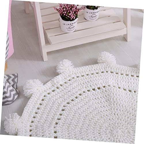 GLSTOY Boho Kinderkamer Decor Boho Decor Circulaire Tapijten Niet-Vloer Tapijten Gebreid Vloerkleed Ronde Niet-Tapijt Badmat Versier Deurmat Indoor Erker Kussen Baby Wit Bohemian - Afbeelding 6