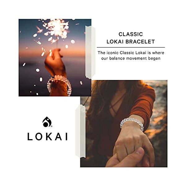 Lokai-Classic-Bracelet Lokai Beaded Bracelets for Women & Men, Classic Clear Style - Mental Health Awareness Bracelet Encourages Mental Wellness Slides-On for Comfortable Fit - Silicone Stretch Bead Bracelet Jewelry