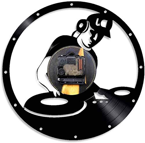 Hxjie Moderno orologio da parete muto in vinile