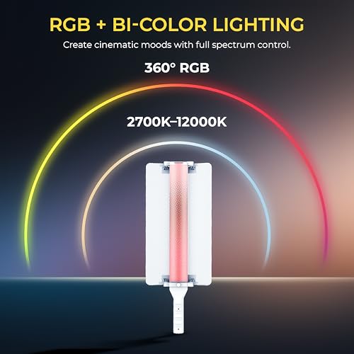 Image of DIGITEK (DSL-25W RGB) Stick Light Portable Handheld RGB LED Light Wand with Barn Door & Remote Control, Color Temp 2700-12000K + RGB, 39 Special Lighting Effects & Carry Bag