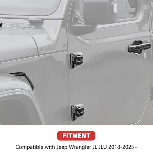 SQQP 24PCS Full Set Exterior Trim Kit Fit for 2018-2026 Jeep Wrangler JL JLU 2/4 Doors, Door Hood Hinge Covers Door Handle Side Vent Tailgate Hinge Cover,Not Fit for 2026 JL JLU Willys(Carbon Fiber) by SQQP - Used condition - Image 5