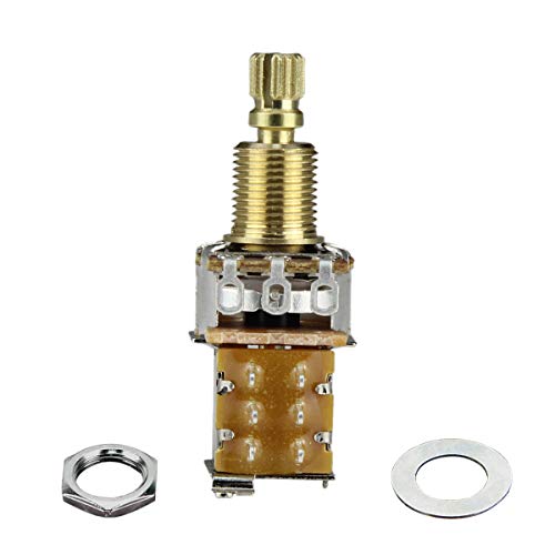 FLEOR 4PCS A500K+B500K Push Push Bounce Switch Potentiometer Long Split Copper Shaft for Electric Guitar Bass Volume/Tone Controls(Set of 2A2B) - Image 2