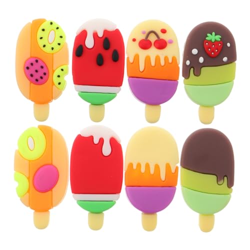 JUMPLAWN 8個アイスクリーム消し カラフル フルーツ 型 男の子女の子向け 学用品 パーティー記念品 お菓子袋詰め 小さな消し 春夏イベント クラスルームご褒美
