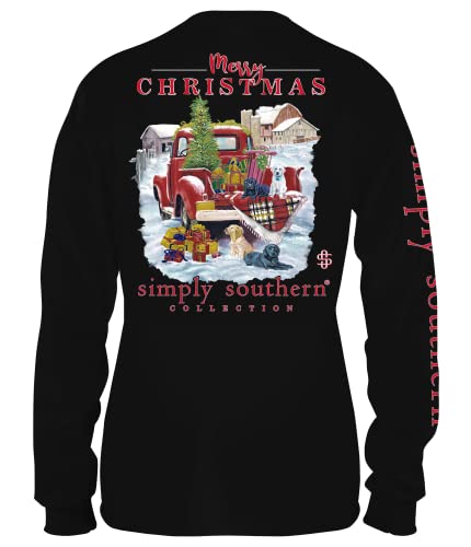 Image of Simply Southern Youth Farmhouse Christmas Long Sleeve T-Shirt