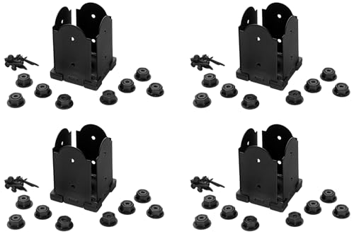 Image of Ozco Building Products 56607 Laredo Sunset Post Base Kit, Black, 4x4 (Pack of 4)