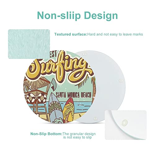 Planche à découper en verre trempé de 20 cm design surf antidérapante