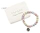 MaMeMi KINDER-ARMBAND mit SCHUTZENGELANHÄNGER und BUNTEN PERLEN [Ø ca. 6 cm] – religiöser SCHMUCK zur TAUFE, KOMMUNION oder EINSCHULUNG – christliches Kinderarmband