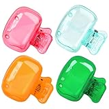 4 Pack Travel Toothbrush Head Covers Toothbrush Protector Cap Brush Pod Case Protective Portable Plastic Clip...