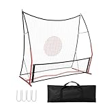 OUTLANE 2-in-1 Soccer Rebounder, Ground Pass Nets, Iron Soccer Practice Equipment, Sports Football Rebounder Wall with Portable Bag, Perfect for Team Solo Training, Passing, Volleyball