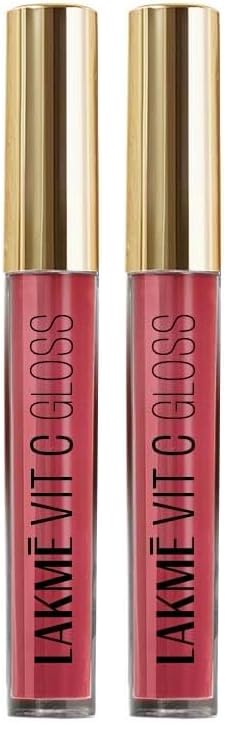 Image of LAKME LAKM LAKME SuperglowVIT C, Glossy Glass Shine Lip Gloss, HotpinkC6, 6 ml, for and Supple Lips, with Vitamin C E, High Finish, Hydrates Reduces Fine Lines | Ml Red (Pack of 2)
