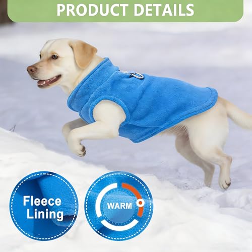 Image of 2 Pack Large Dog Sweater, XXXL Dog Sweater, Fleece Dog Sweaters with Leash Ring Winter Warm Pet Sweater Thick Clothes Pullover Dog Sweatshirt Coat,XXXL (Blue,Green)